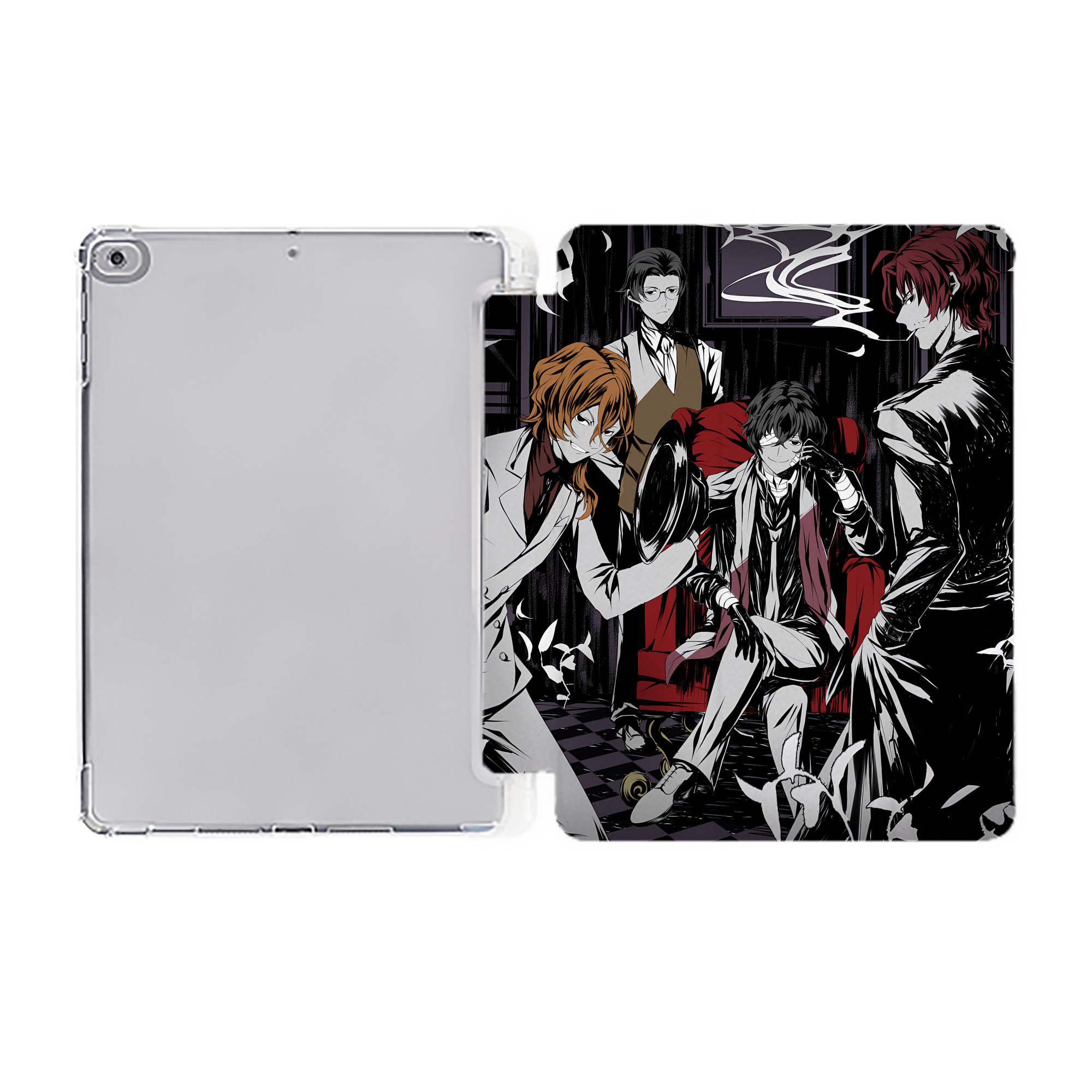 （画像用） 文豪ストレイドッグス Bungo Stray Dogs IPad ケース ペン収納付き 三つ折りスタンド PUレザー×シリコン 対応機種9.5/10.5/10.9インチ